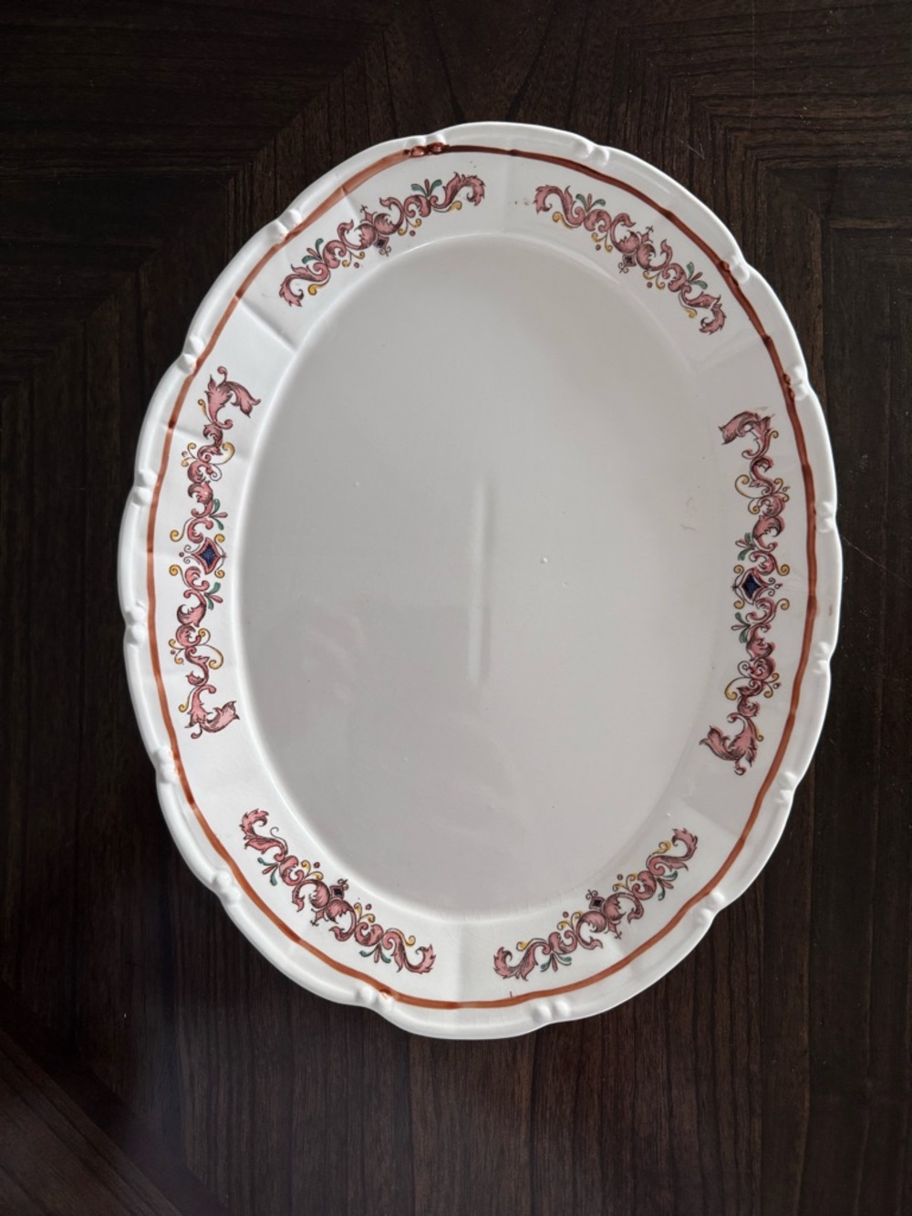 Vintage Ceramic Serving Platter 1940s hand painted made in Japan
